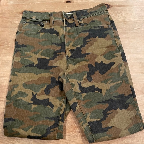 NWOT Madewell The High Rise Slim Boy Jean camo Cottontail Stretch Fall Size 25 - Picture 2 of 10